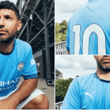 Foto von Agüeros Manchester City-Trikot der neuen Saison