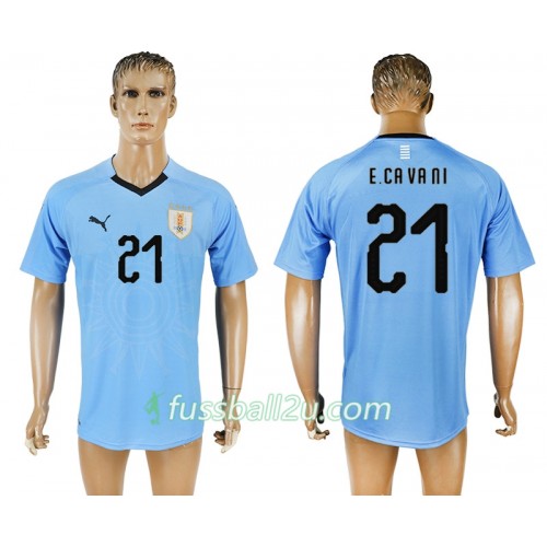 Günstige Fußballtrikots Uruguay Edinson Cavani 21 Heimtrikot WM 2018