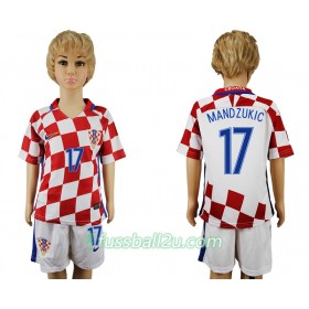 Günstige Fußballtrikots Kroatien Mandzukic 17 Kinder Heimtrikot 2016 Kurzarm