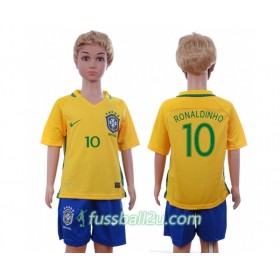 Günstige Fußballtrikots Brazil Ronaldinho 10 Kinder Heimtrikot 2016 Kurzarm