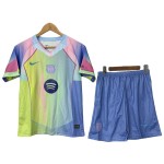 Günstige Fußballtrikots Barcelona Kinder 2025-26 Sonderausgabe Gelbe Kurzarm