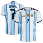 Günstige Fußballtrikots Argentinien De Paul 7 Heimtrikot FIFA WM 2026 Kurzarm