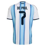 Günstige Fußballtrikots Argentinien De Paul 7 Heimtrikot FIFA WM 2026 Kurzarm