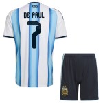 Günstige Fußballtrikots Argentinien De Paul 7 Kinder Heimtrikot FIFA WM 2026 Kurzarm Günstige Fußballtrikots Argentinien De Paul 7 Kinder Heimtrikot FIFA WM 2026 Kurzarm