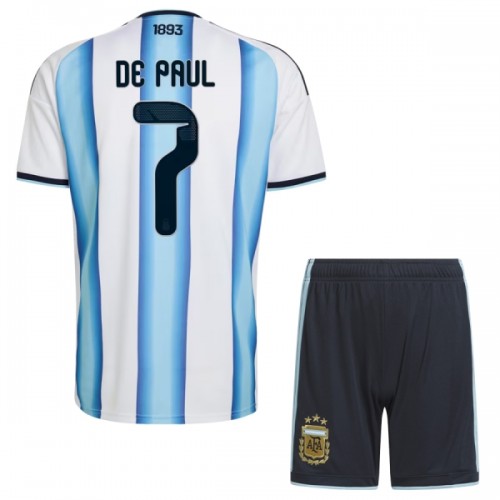 Günstige Fußballtrikots Argentinien De Paul 7 Kinder Heimtrikot FIFA WM 2026 Kurzarm Günstige Fußballtrikots Argentinien De Paul 7 Kinder Heimtrikot FIFA WM 2026 Kurzarm
