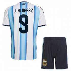 Günstige Fußballtrikots Argentinien J. Alvarez 9 Kinder Heimtrikot FIFA WM 2026 Kurzarm