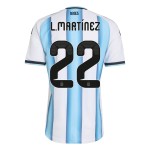 Günstige Fußballtrikots Argentinien Lautaro Martinez 22 Kinder Heimtrikot FIFA WM 2026 Kurzarm