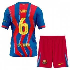 Günstige Fußballtrikots FC Barcelona Gavi 6 Kinder Fourth trikot 2025-26 Kurzarm