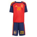 Günstige Fußballtrikots Spanien Pedri 20 Kinder Heimtrikot FIFA WM 2026 Kurzarm