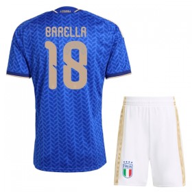 Günstige Fußballtrikots Italien Barella 18 Kinder Heimtrikot FIFA WM 2026 Kurzarm