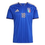 Günstige Fußballtrikots Italien Barella 18 Kinder Heimtrikot FIFA WM 2026 Kurzarm