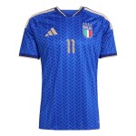 Günstige Fußballtrikots Italien Raspadori 11 Kinder Heimtrikot FIFA WM 2026 Kurzarm