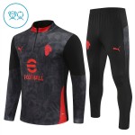 Kinder AC Mailand Training Sweatshirts Viertelreißverschluss 2025-26 Schwarze