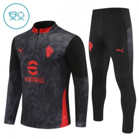 Kinder AC Mailand Training Sweatshirts Viertelreißverschluss 2025-26 Schwarze