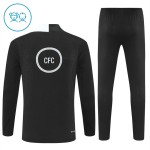 Kinder Chelsea Training Sweatshirts Viertelreißverschluss 2025-26 Schwarze