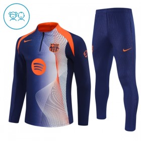 Kinder FC Barcelona Training Sweatshirts Viertelreißverschluss 2025-26 Blaue