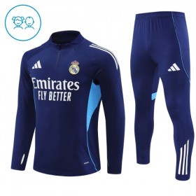 Kinder Real Madrid Training Sweatshirts Viertelreißverschluss 2025-26 Navy