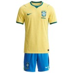 Günstige Fußballtrikots Brasilien Kinder Heimtrikot FIFA WM 2026 Kurzarm