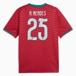 Günstige Fußballtrikots Portugal Nuno Mendes 25 Heimtrikot FIFA WM 2026 Kurzarm