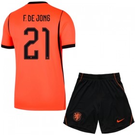Günstige Fußballtrikots Niederlande Frenkie de Jong 21 Kinder Heimtrikot FIFA WM 2026 Kurzarm