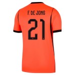 Günstige Fußballtrikots Niederlande Frenkie de Jong 21 Kinder Heimtrikot FIFA WM 2026 Kurzarm