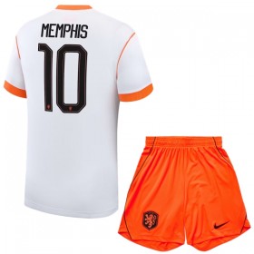 Günstige Fußballtrikots Niederlande Memphis 10 Kinder Auswärtstrikot FIFA WM 2026 Kurzarm
