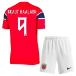 Günstige Fußballtrikots Norwegen Haaland 9 Kinder Heimtrikot FIFA WM 2026 Kurzarm