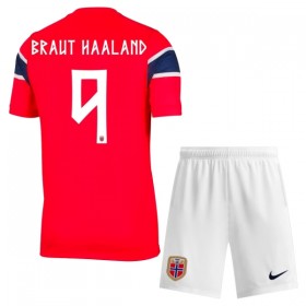 Günstige Fußballtrikots Norwegen Haaland 9 Kinder Heimtrikot FIFA WM 2026 Kurzarm