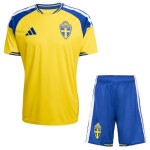 Günstige Fußballtrikots Schweden Kinder Heimtrikot FIFA WM 2026 Kurzarm