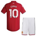Günstige Fußballtrikots Manchester United Cunha 10 Kinder Heimtrikot 2026-27 Kurzarm