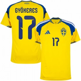 Günstige Fußballtrikots Schweden Gyokeres 17 Heimtrikot FIFA WM 2026 Kurzarm