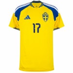 Günstige Fußballtrikots Schweden Gyokeres 17 Heimtrikot FIFA WM 2026 Kurzarm