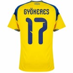 Günstige Fußballtrikots Schweden Gyokeres 17 Heimtrikot FIFA WM 2026 Kurzarm