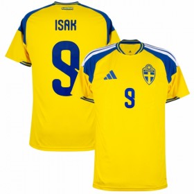 Günstige Fußballtrikots Schweden Isak 9 Heimtrikot FIFA WM 2026 Kurzarm