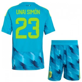 Günstige Fußballtrikots Spanien Unai Simon 23 Torwart Kinder FIFA WM 2026 Kurzarm