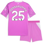 Günstige Fußballtrikots Manchester City Donnarumma 25 Torwart Kinder Auswärtstrikot 2026-27 Rosa Kurzarm