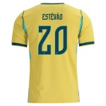 Günstige Fußballtrikots Brasilien Estevao 20 Heimtrikot FIFA WM 2026 Kurzarm