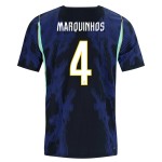 Günstige Fußballtrikots Brasilien Marquinhos 4 Auswärtstrikot FIFA WM 2026 Kurzarm