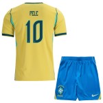 Günstige Fußballtrikots Brasilien Pele 10 Kinder Heimtrikot FIFA WM 2026 Kurzarm