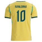 Günstige Fußballtrikots Brasilien Ronaldinho 10 Kinder Heimtrikot FIFA WM 2026 Kurzarm