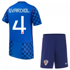Günstige Fußballtrikots Kroatien Gvardiol 4 Kinder Auswärtstrikot FIFA WM 2026 Kurzarm