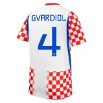 Günstige Fußballtrikots Kroatien Gvardiol 4 Kinder Heimtrikot FIFA WM 2026 Kurzarm