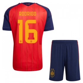 Günstige Fußballtrikots Spanien 2 Stars Rodrigo 16 Kinder Heimtrikot FIFA WM 2026 Kurzarm