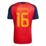 Günstige Fußballtrikots Spanien 2 Stars Rodrigo 16 Kinder Heimtrikot FIFA WM 2026 Kurzarm