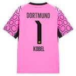 Günstige Fußballtrikots Borussia Dortmund Kobel 1 Torwart Auswärtstrikot 2026-27 Rosa Kurzarm