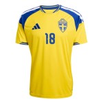 Günstige Fußballtrikots Schweden Ayari 18 Heimtrikot FIFA WM 2026 Kurzarm