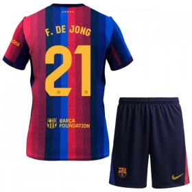 Günstige Fußballtrikots FC Barcelona Frenkie de Jong 21 Kinder Heimtrikot 2026-27 Kurzarm