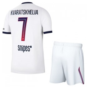 Günstige Fußballtrikots Paris Saint-Germain Kvaratskhelia 7 Kinder Auswärtstrikot 2026-27 Kurzarm
