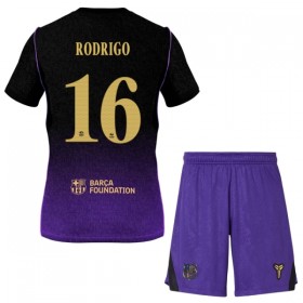 Günstige Fußballtrikots FC Barcelona Rodrigo 16 Kinder Auswärtstrikot 2026-27 Kurzarm