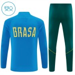 Kinder Brasilien Training Sweatshirts Viertelreißverschluss 2026-27 Blaue